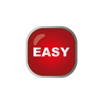 Red easy internet button on white background. Stock Illustration