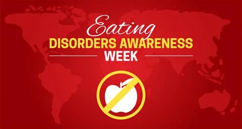 Red Eating Disorders Awareness Week  Background Illustration Stock Illustration