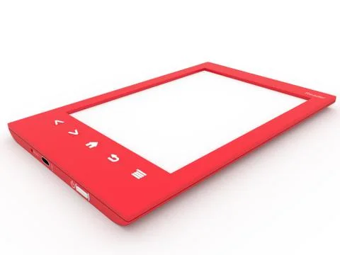 Red ebook reader Stock Illustration
