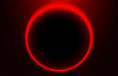 Red eclipse. Glowing circle on a dark background 스톡 일러스트