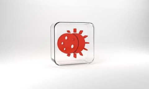 Red Eclipse of the sun icon isolated on grey background. Total sonar eclipse. 스톡 일러스트