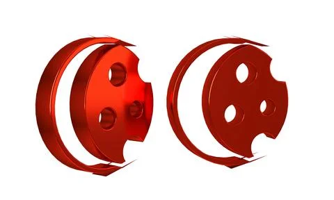 Red Eclipse of the sun icon isolated on transparent background. Total sonar.. 스톡 일러스트