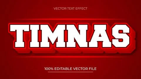 Red editable text effect emboss modern style Stock Illustration