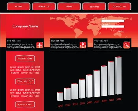 Red editable vector - website design Stock Illustration