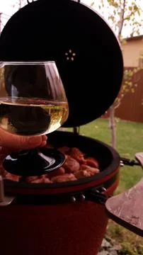 Red egg barbecue wine Stock Photos