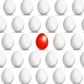 Red egg concept in a realistic style with a shadow of different for for business Stock Illustration