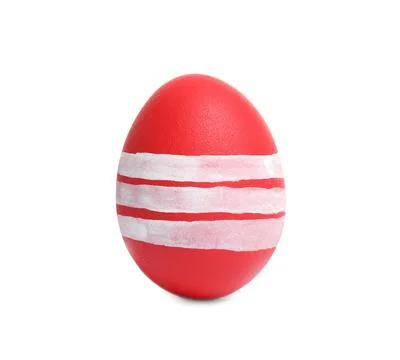 Red egg for Easter celebration isolated on white Stock Photos
