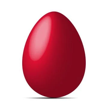 Red egg isolated on white background. Easter object template. Vector illustra Stock Illustration
