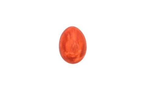Red egg on a white background. Painted egg watercolor paint. Traditional symb Stock Photos