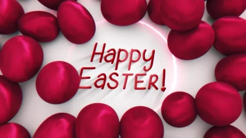 Red Eggs Easter Greetings Video stock 269052800