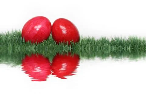 Red eggs mirrored Stock Illustration