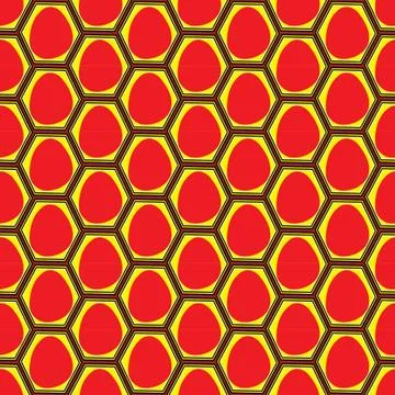 Red eggs pressed in eggs boxes (seamless pattern) イラスト素材