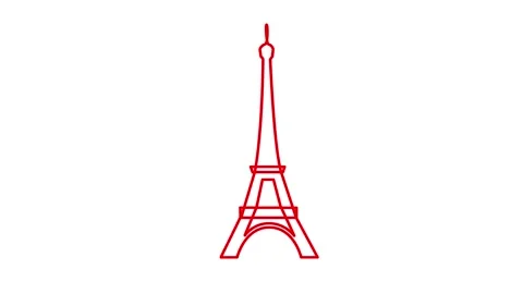 Red Eiffel Tower white Stock Footage 264475492