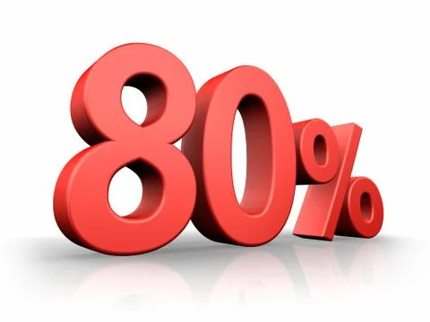 Red eighty percent Stock Illustration