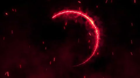 Red electric arc forming crescent shape with rising sparks Stock Footage 327517074