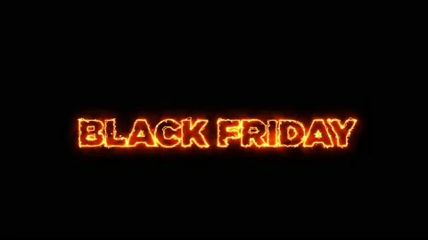 Red Electric "BLACK FRIDAY" Text on the Black Background. Darken Mode. 4K Stock Footage 142317595