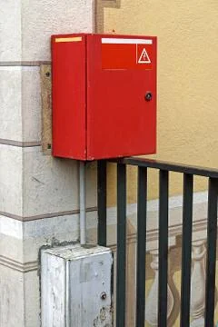 Red electric box Stock Photos