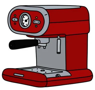 The red electric espresso maker Stock Illustration