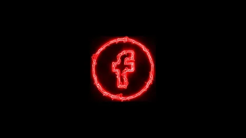 Red Electric Facebook Icon Stock Footage 123073955