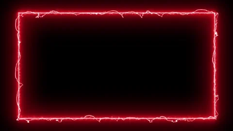 Red Electric Frame Animation Lightning Border Vídeo Stock 315014863