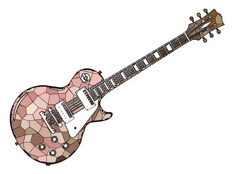 Red Electric Guitar Ilustração Stock