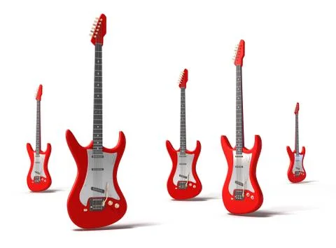 Red electric guitars concept background. My own design Illustrazione stock