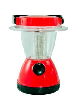 Red electric lantern on white background Stock Photos