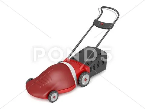 Red electric lawn mower Stock Illustration