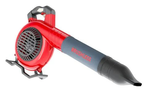 Red Electric Leaf Blower, 3D rendering Stock Illustration