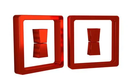 Red Electric light switch icon isolated on transparent background. On and O.. Stock Illustration