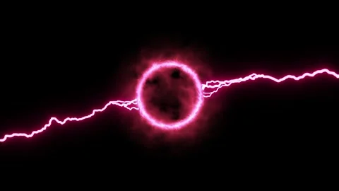 Red Electric Lightning Orb and Neon Plasma Power Energy Effect Stock Footage 319791479