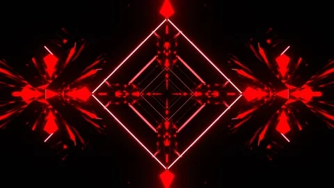 Red Electric Neon Light Diamond Portal Background VJ Loop in 4K Stock Footage 337926787