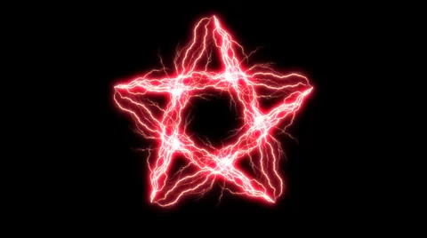 Red Electric Pentagram 2 slow Video stock 34181415