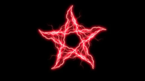 Red Electric Pentagram 4 slow Video stock 34180945