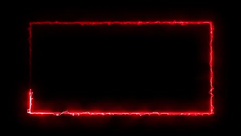 Red Electric Rectangle Frame on Black Background abstract Video stock 317453028