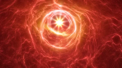 Red electric vortex portal with intense glowing center, abstract energy fie.. Stock Footage 334117308