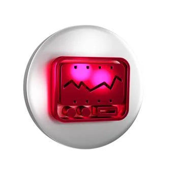 Red Electrical measuring instrument icon isolated on transparent background.. Stock Illustration