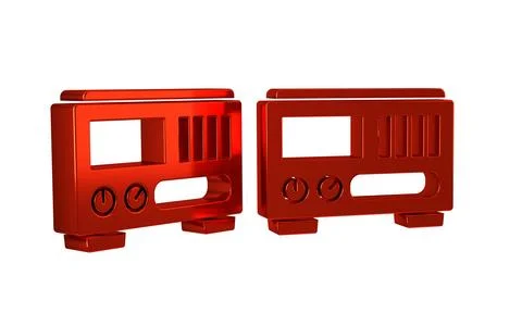 Red Electrical measuring instruments icon isolated on transparent backgroun.. Illustrazione stock