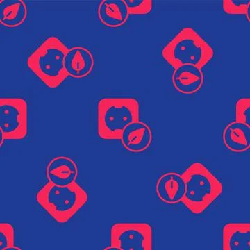 Red Electrical outlet icon isolated seamless pattern on blue background Stock Illustration