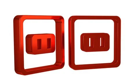 Red Electrical outlet icon isolated on transparent background. Power socket.. Stock Illustration