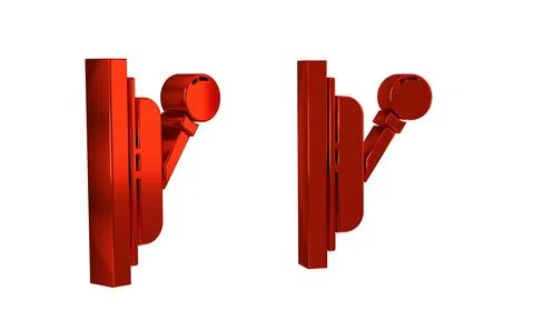 Red Electrical panel icon isolated on transparent background. Switch lever. Stock Illustration