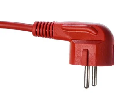 Red electrical plug isolated on white background Stock Photos