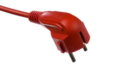 Red electrical plug isolated on white background Stock Photos