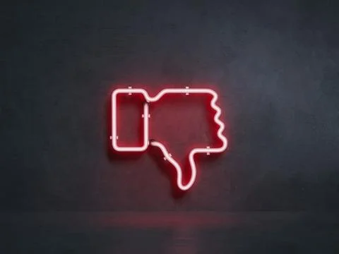 Red electrical thumb down symbol, 3d rendering 库存插图