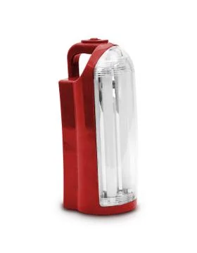 Red electrik latern on white background Stock Photos