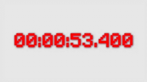 Red electronic clock with countdown from 1 minute to zero with milliseconds Vídeo Stock 277281676