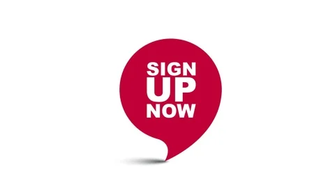 Red element video animation sign up now Stock Footage 124567229