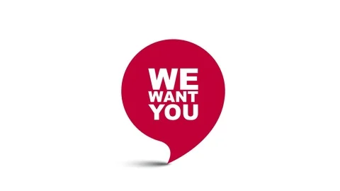 Red element video animation we want you Stock Footage 124538068