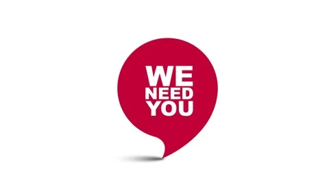 Red element video animation we need you Stock Footage 124567053