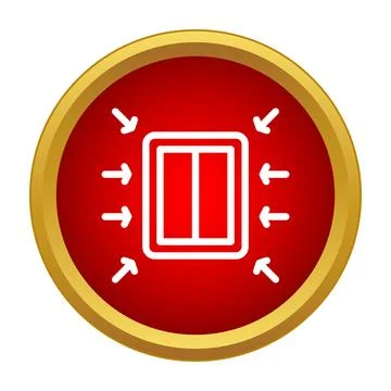 Red elevator close doors button symbol イラスト素材